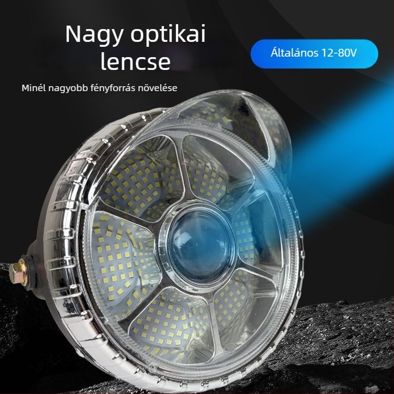 LED elsőfényszóró motorkerékpár/triciklihez, rendkívül fényes, vízálló, univerzális illeszkedés, Feszültség: 8V