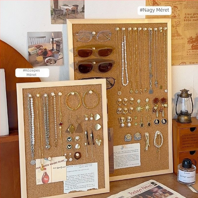 Fából készült ékszertartó, többfunkciós és hordozható, csavaros rögzítésű, 1 réteg, asztali tároláshoz