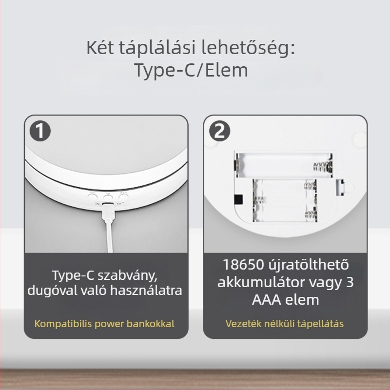Elektromos forgó bemutatóasztal, kerek ABS ház, állítható sebesség és szög, akkumulátoros vagy hálózati táplálás