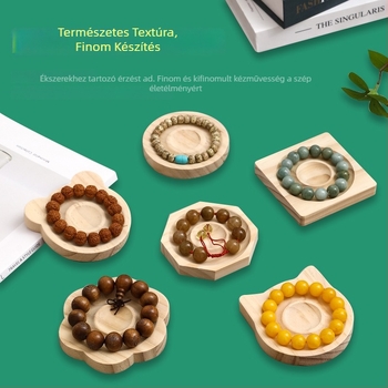 Fából készült karkötő gyöngy tálca, egy darabos kialakítás, tömörfa, összekapcsolási folyamat, Guangzhou eredet, 2024 tavasz