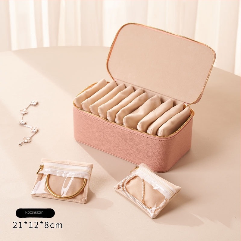 Ékszerdoboz – bőrből készült utazó doboz antioxidáns védelemmel, multifunkcionális és hordozható, por- és nedvességálló