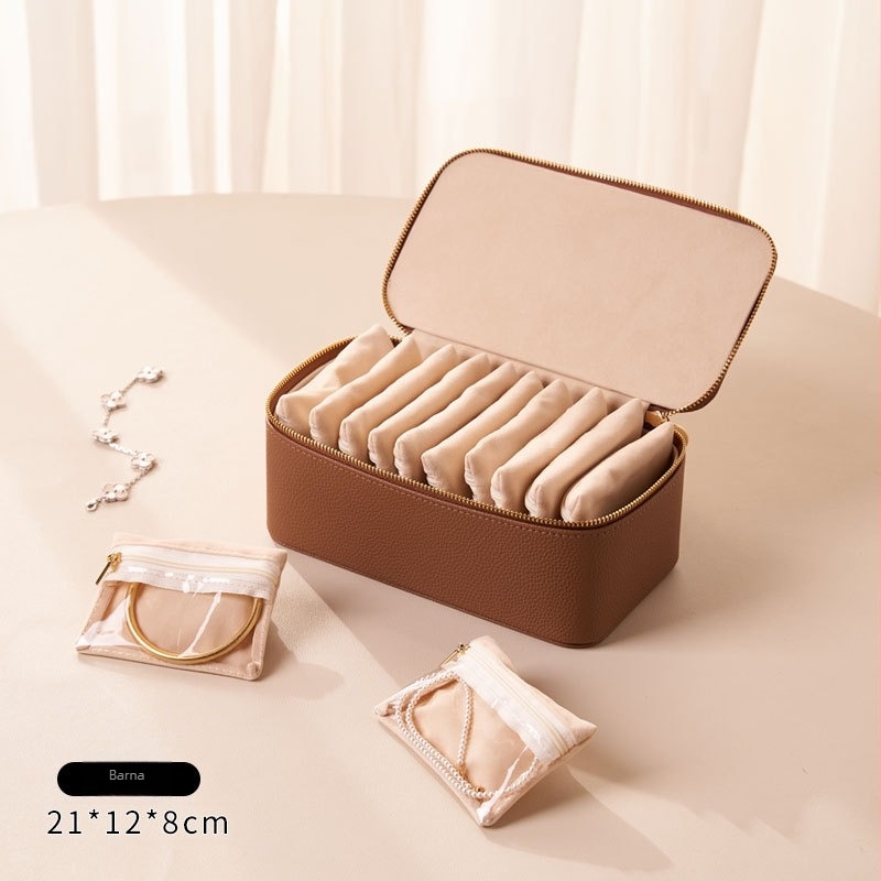 Ékszerdoboz – bőrből készült utazó doboz antioxidáns védelemmel, multifunkcionális és hordozható, por- és nedvességálló