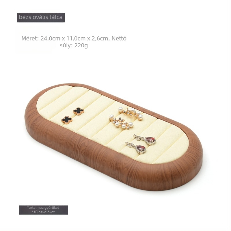 Bőrből készült ékszerkijelző tál, kerek, antik stílus, 2024 tavasz