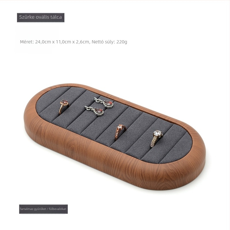 Bőrből készült ékszerkijelző tál, kerek, antik stílus, 2024 tavasz