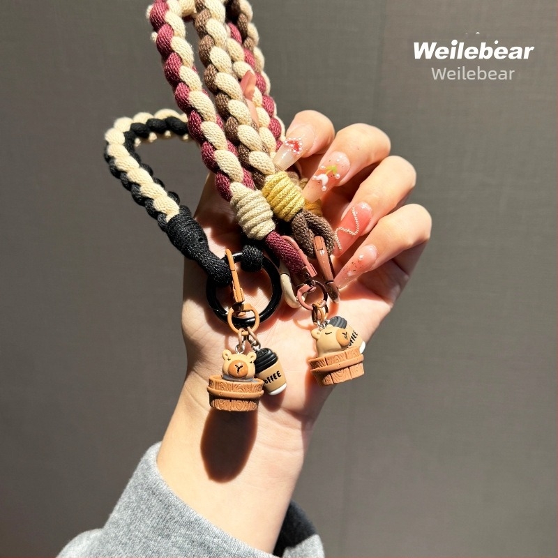 Capybara telefonnyakpánt – szőtt pamutszálas kötél, anti-lopás; Anyag: Műanyag; Forma: Nők; Típus: Telefonos tok; Importált: Nem