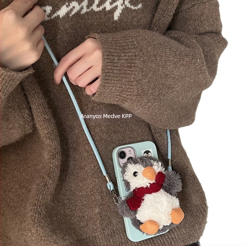 Mobiltelefon zsinóros nyakpánt, levehető állítható pánttal, kézzel készített, műanyag csat, Warm and soft márka