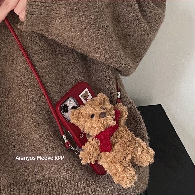 Mobiltelefon zsinóros nyakpánt, levehető állítható pánttal, kézzel készített, műanyag csat, Warm and soft márka