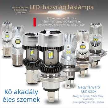 Alumínium házú motorkerékpár LED fényszóró, 12–85V, 12/14/16/35W, elülső izzó, kompatibil motorkerékpárokkal és elektromos járművekkel, modellek L9E, V2, L18, L17