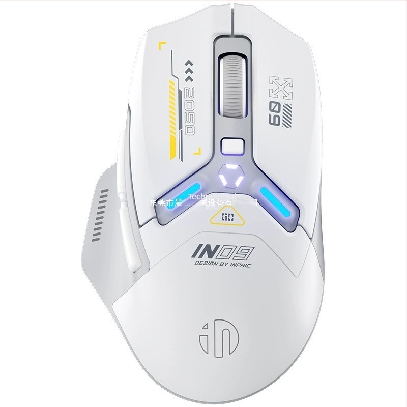 IN9 hárommódos vezeték nélküli Bluetooth egér játékokra és irodára, 10000 DPI, 6 gomb, ergonómikus