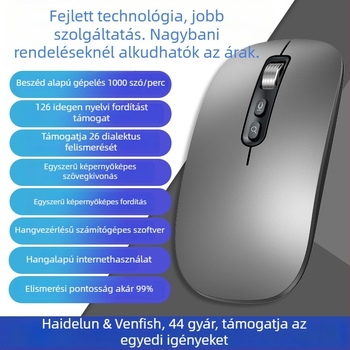 AI okos egér M108, 5 gombos, 1600 DPI optikai, vezeték nélküli, Plug-and-Play