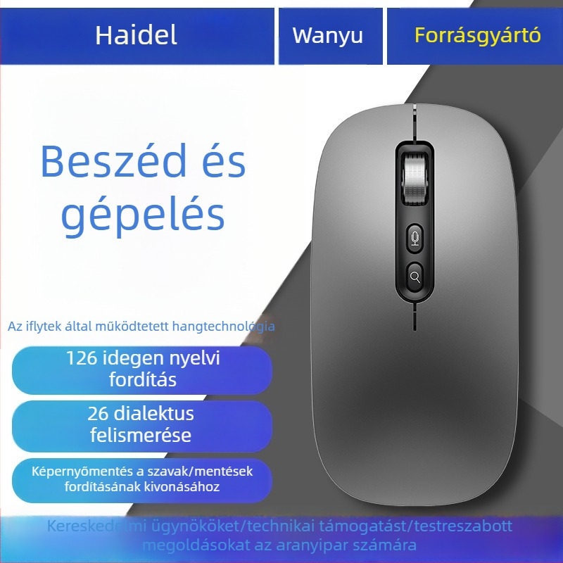 AI okos egér M108, 5 gombos, 1600 DPI optikai, vezeték nélküli, Plug-and-Play