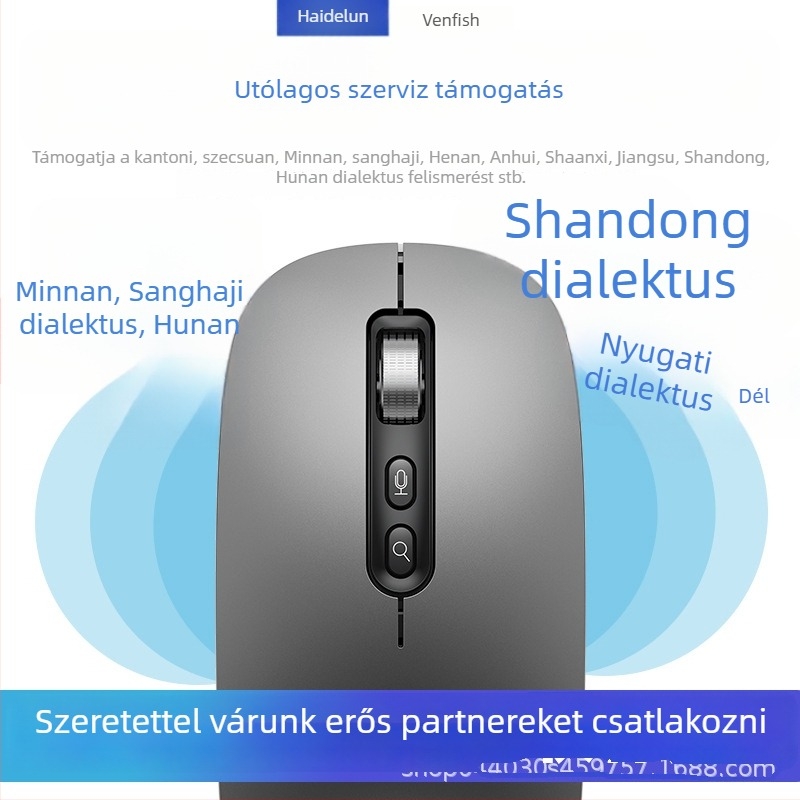 AI okos egér M108, 5 gombos, 1600 DPI optikai, vezeték nélküli, Plug-and-Play