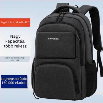 Uniszex üzleti utazáshoz hátizsák – tartós poliészter, kopásálló, levegő párnás vállpántok