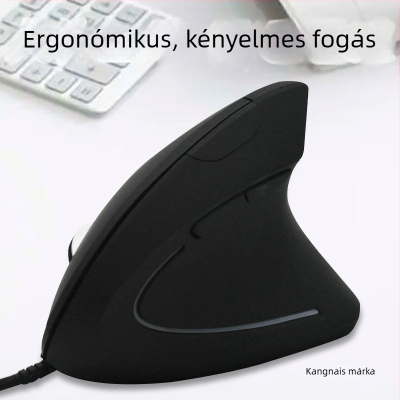 Függőleges újratölthető optikai egér USB 2.4GHz vezeték nélküli, 1600 DPI, 6 gomb, négyirányú görgő