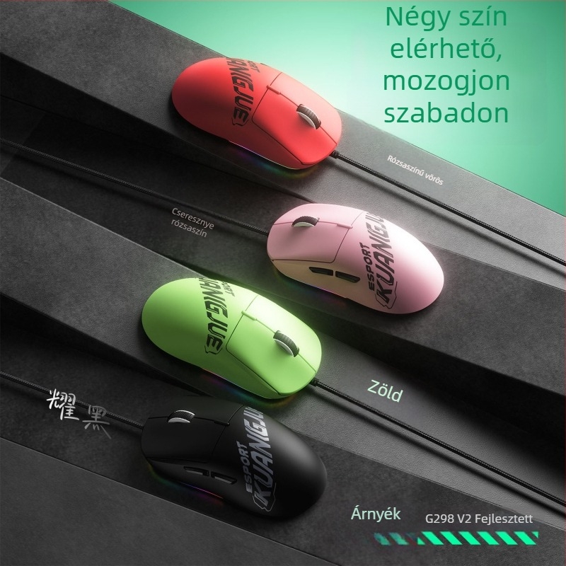Vezetékes gamer egér optikai érzékelővel, 6 gomb, 3000 DPI, USB-kábel 1,8 m