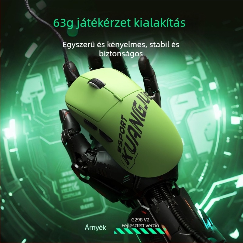 Vezetékes gamer egér optikai érzékelővel, 6 gomb, 3000 DPI, USB-kábel 1,8 m