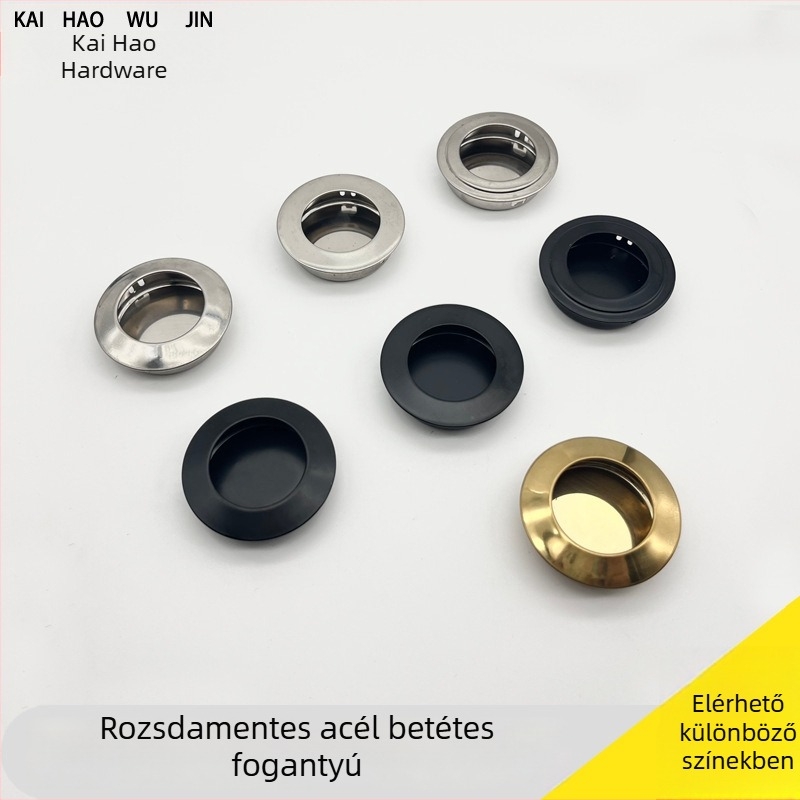 Bútorfogantyú rozsdamentes acélból — rejtett, beépített, kör alakú; modell bevel/plane/full plane; sztancolás; Új kínai stílus