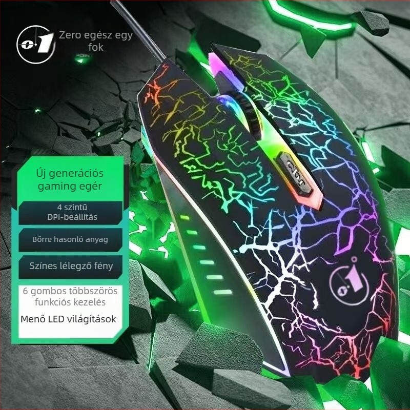 Vezetékes optikai egér USB csatlakozással és 2 gombbal