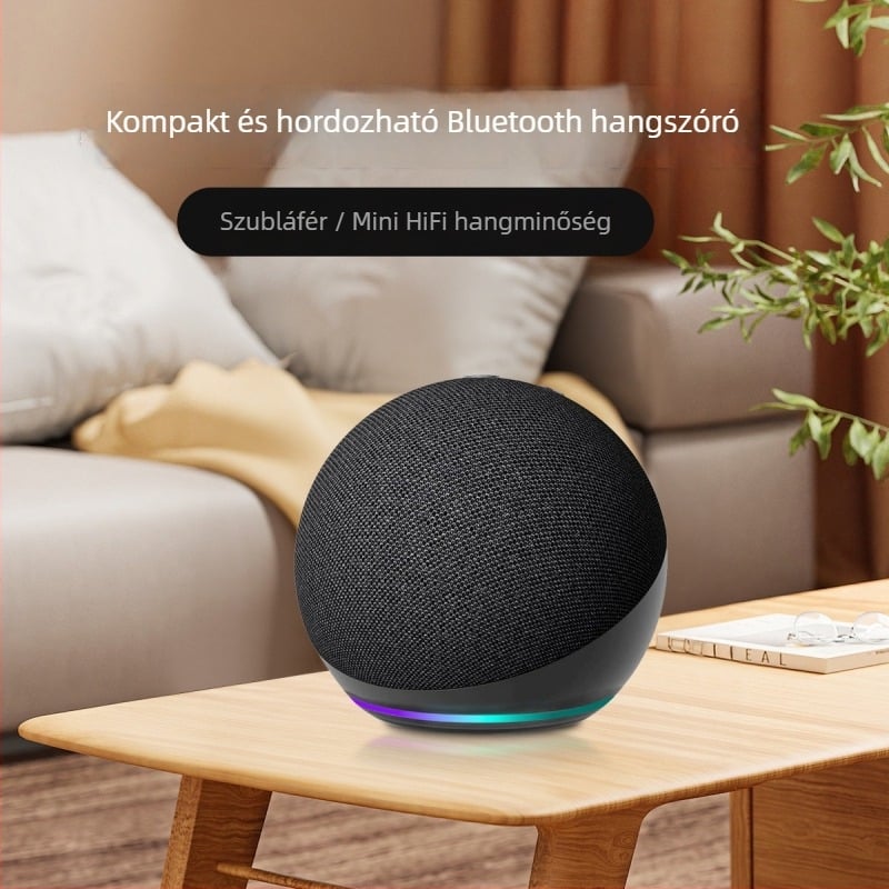 Alaxe mini Bluetooth hangszóró kártyahellyel, textil felülettel, 15W kimenet, IPX5, Bluetooth 5.1, beépített 500–800 mAh akkumulátor