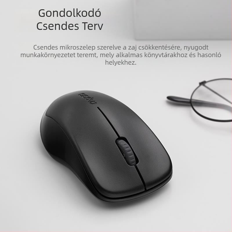 Rapoo 1680 Vezeték nélküli USB egér – 3 gombos, 2.4GHz, 1000dpi, ergonómikus
