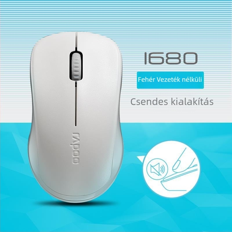 Rapoo 1680 Vezeték nélküli USB egér – 3 gombos, 2.4GHz, 1000dpi, ergonómikus