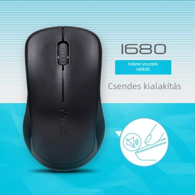 Rapoo 1680 Vezeték nélküli USB egér – 3 gombos, 2.4GHz, 1000dpi, ergonómikus
