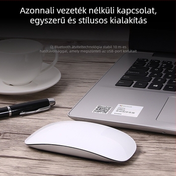 Mac laptophoz Bluetooth egér – 1600 DPI, 2 gomb, Type-C töltés, érintés görgő, vezeték nélküli kapcsolat
