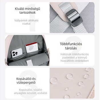 Uniszex üzleti és utazó hátizsák 16 colos laptophoz, nagy kapacitású, könnyű, multifunkcionális
