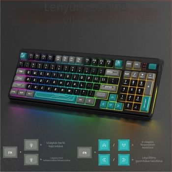 SOREX Játék billentyűzet, vezetékes, RGB háttérvilágítás, 98+ billentyű, kéztámasz