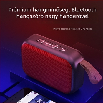 Kis méretű Bluetooth hangszóró kártyahellyel, hordozható, vezeték nélküli sztereó hang, USB tápegység, Bluetooth 4.2, 3W, 60Hz-15kHz, SNR ≥70 dB