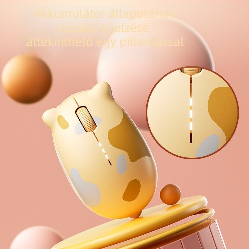 Optikai vezeték nélküli egér, kettős Bluetooth és 2.4 GHz üzemmóddal, 2400dpi, 4 gomb, USB vevővel, újratölthető, ergonómikus
