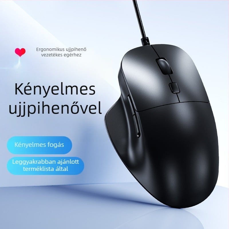 Tafiq Kábeles USB egér, 1600 DPI, 4 gomb, optikai érzékelő, ergonomikus asztali számítógéphez