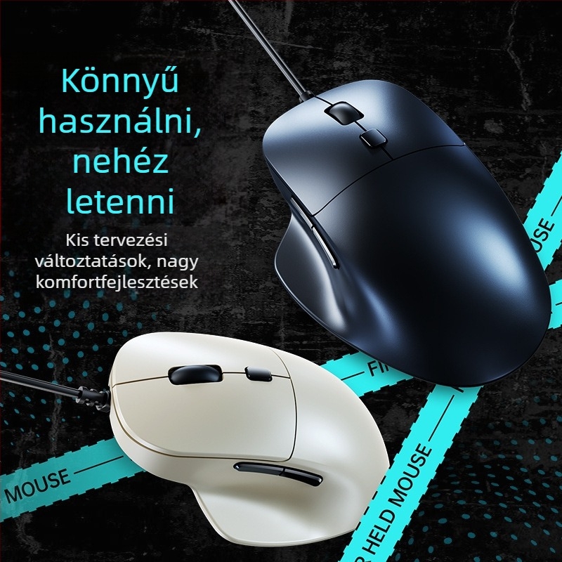Tafiq Kábeles USB egér, 1600 DPI, 4 gomb, optikai érzékelő, ergonomikus asztali számítógéphez