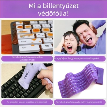 Csendes billentyűzet, 104 gombos, vezetékes, csuklótámasz, modell YF360