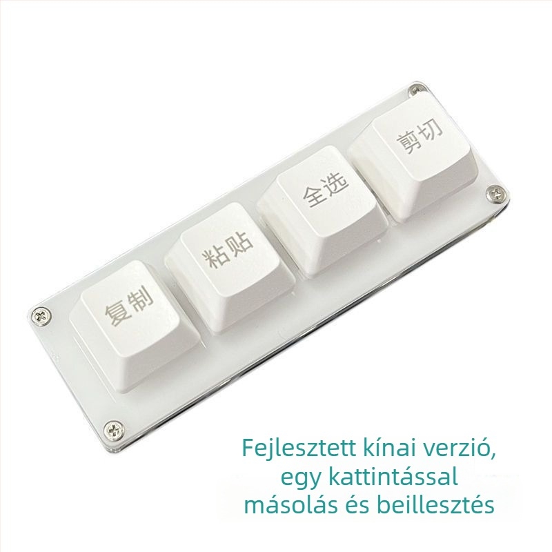 USB-kábeles 4-gombos gyorsbillentyű panel a másoláshoz, beillesztéshez, az összes kijelöléséhez és kivágáshoz – Mini mechanikus billentyűzet RGB háttérvilágítással