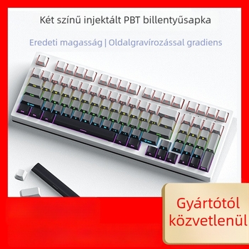 Gaming mechanikus billentyűzet zöld kapcsolókkal, 98+ billentyű, vezetékes USB-C csatlakozás, RGB háttérvilágítás