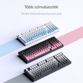 Gaming mechanikus billentyűzet zöld kapcsolókkal, 98+ billentyű, vezetékes USB-C csatlakozás, RGB háttérvilágítás