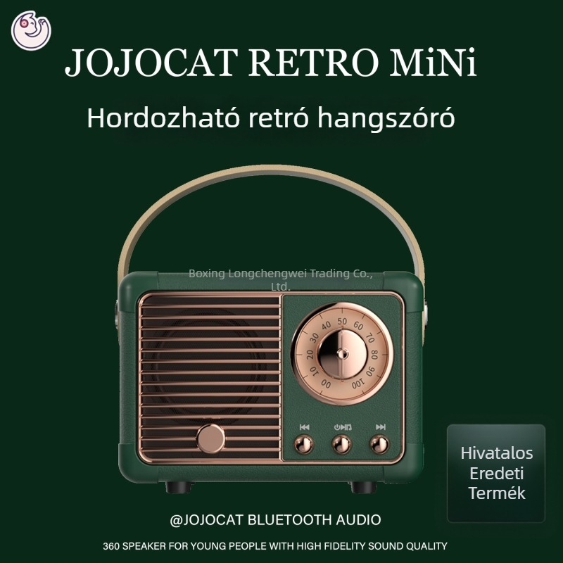 Retro Bluetooth hangszóró szubwooferrel, Bluetooth 5.0, IPX7 vízálló, 3W kimeneti teljesítmény, 100Hz–20kHz hangfrekvencia-tartomány, SNR ≥70dB