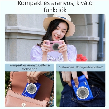 Új diák kamera beépített vakuval, CCD HD, közép- és gimnáziumi diákok számára, kompakt és aranyos vlogoláshoz