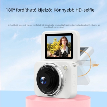 Selfie-kamera 8 MP CMOS-szenzorral, 8x optikai zoom, forgatható LCD, elektronikus képstabilizáció, arcprioritás
