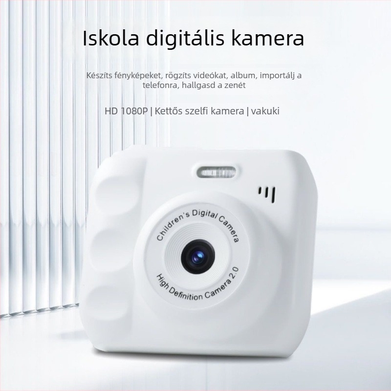 Gyerekeknek szánt digitális kamera, modell 1, műanyag test, képstabilizálás nélküli