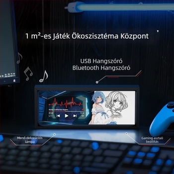 Vanart Bluetooth mini hangszóró asztali gaminghez LED hangulatfénnyel – ajándék gamernek