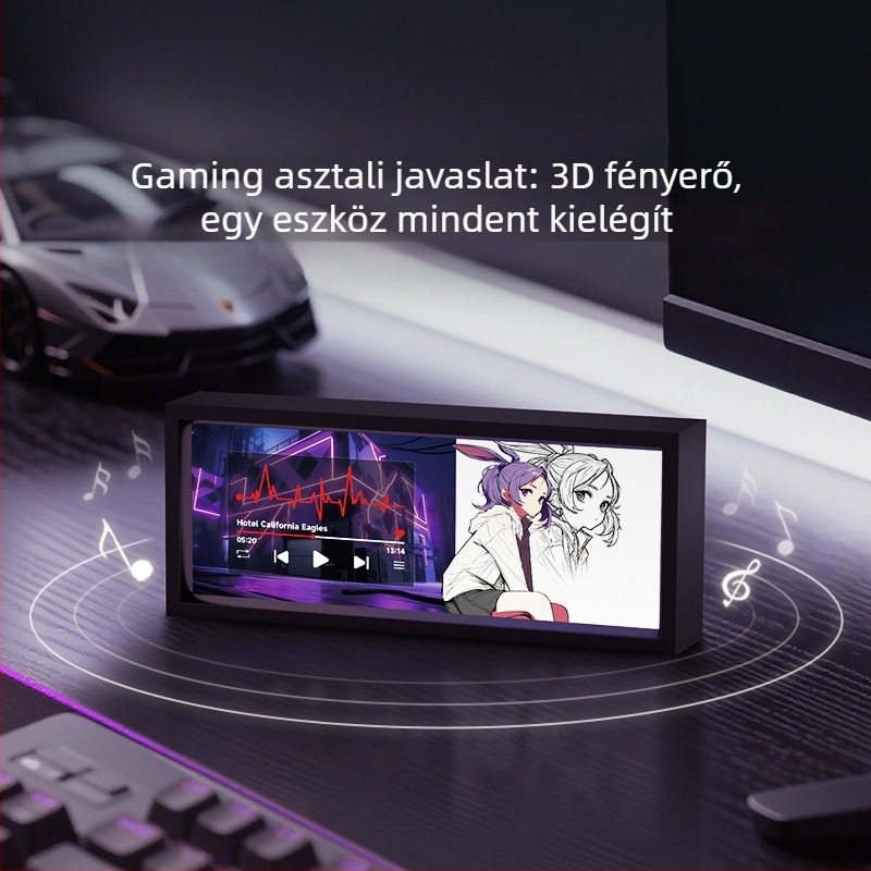 Vanart Bluetooth mini hangszóró asztali gaminghez LED hangulatfénnyel – ajándék gamernek
