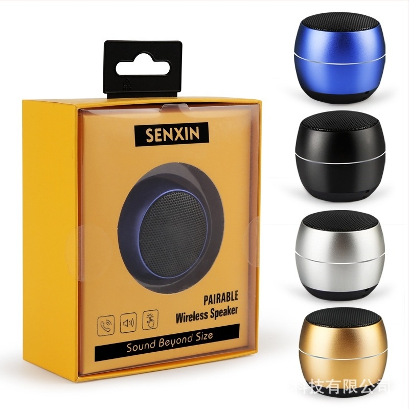 Fémházú vezeték nélküli Bluetooth mini hangszóró, Bluetooth 5.3, hangfrekvenciaskála 60 Hz–15 kHz, SNR ≥70 dB, beépített akkumulátor 300–500 mAh, névleges teljesítmény 3 W
