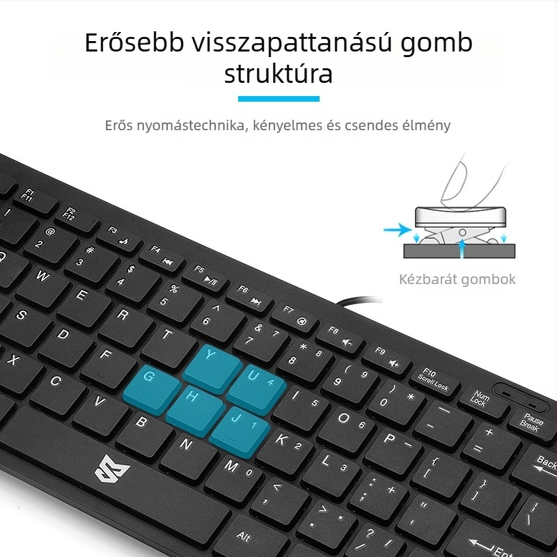 Sansoni vékony vezetékes, hangtalan billentyűzet, 78 gomb, modell N-K11, ABS, 1,2 m kábel