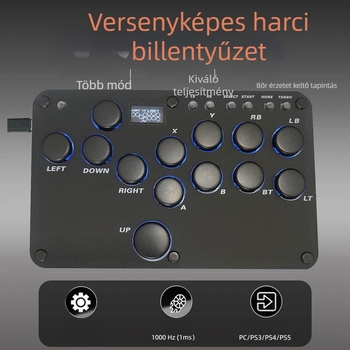 Hitbox 16-gombos vezetékes akril harci billentyűzet PS4/PS5/Switch/PC/Android
