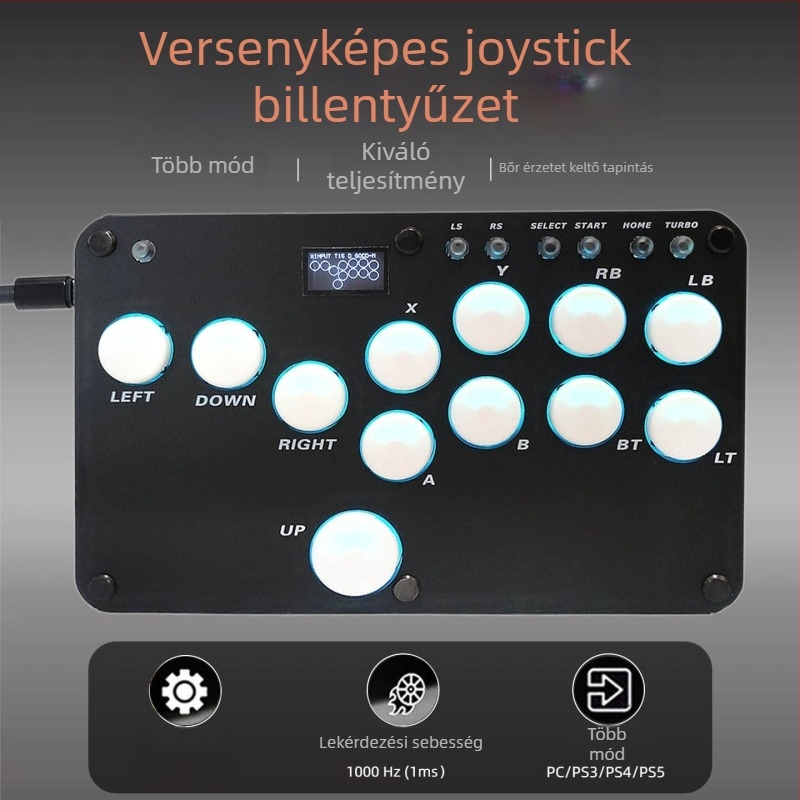 Hitbox 16-gombos vezetékes akril harci billentyűzet PS4/PS5/Switch/PC/Android