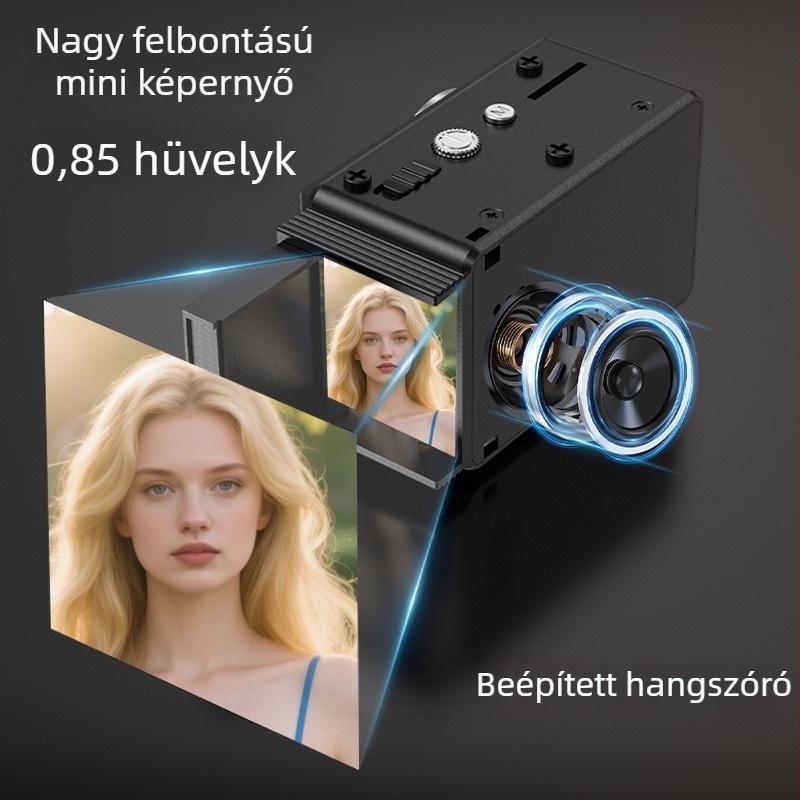 Gyerekeknek készült retro dupla objektívű kompakt kamera, hordozható HD felvételekhez, hosszú akkumulátor-üzemidő
