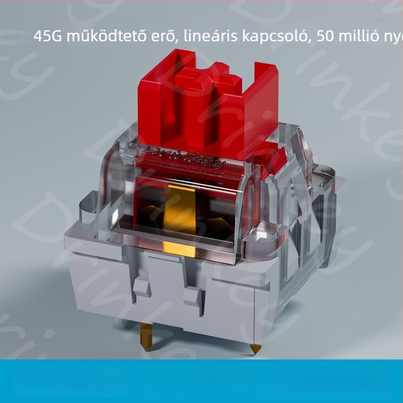 Precíz mechanikus billentyűzetkapcsolók – hárompin, hot-swappable, porálló, lineáris tengely, RGB háttérvilágítás