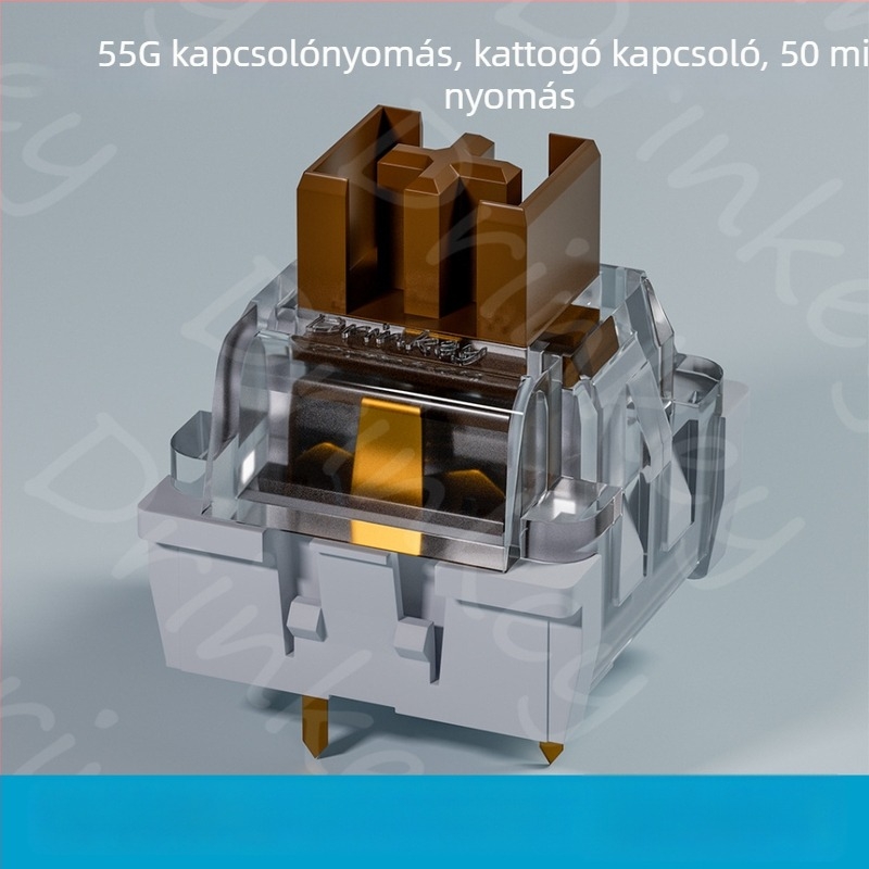 Precíz mechanikus billentyűzetkapcsolók – hárompin, hot-swappable, porálló, lineáris tengely, RGB háttérvilágítás